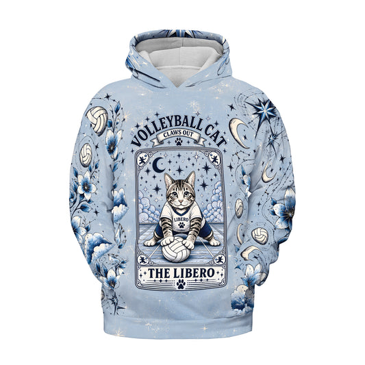 Libero Volleyball Hoodie – Claws Out Cat Blue