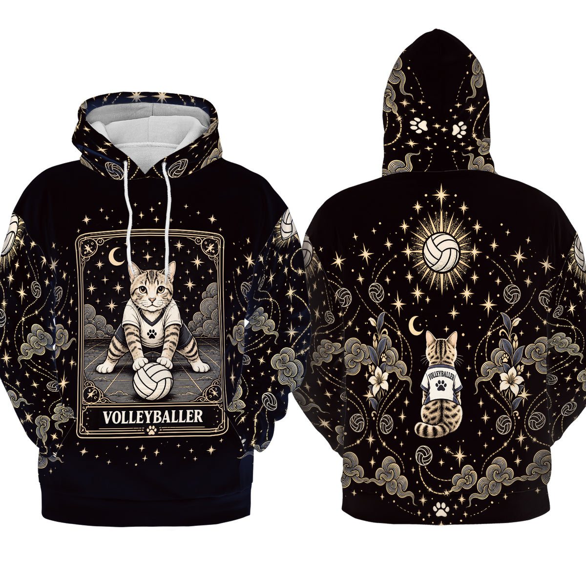 Volleyballer Hoodie – Cosmic Cat