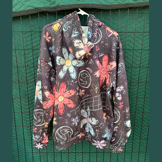 Volleyball Hoodie – Bouquet Floral Art Print | S–5XL