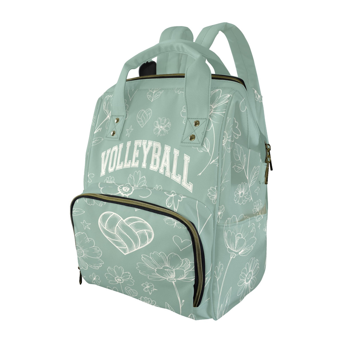 Volleyball Mom Weekend Survival Bag – Sage Green Floral