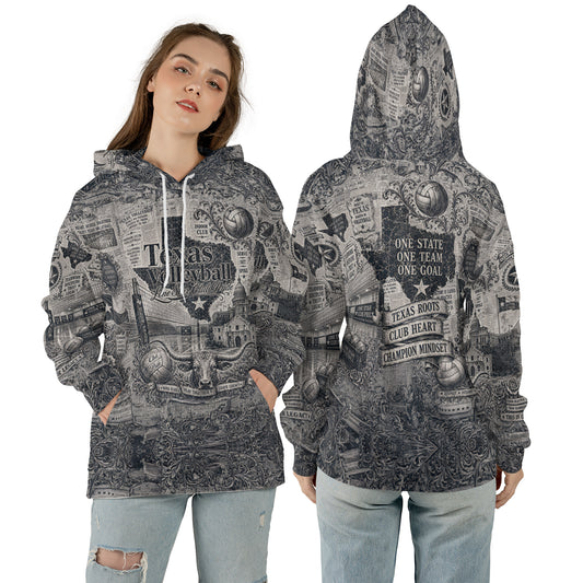 Texas Volleyball Hoodie – Lone Star Club Season All-Over Print | S–5XL