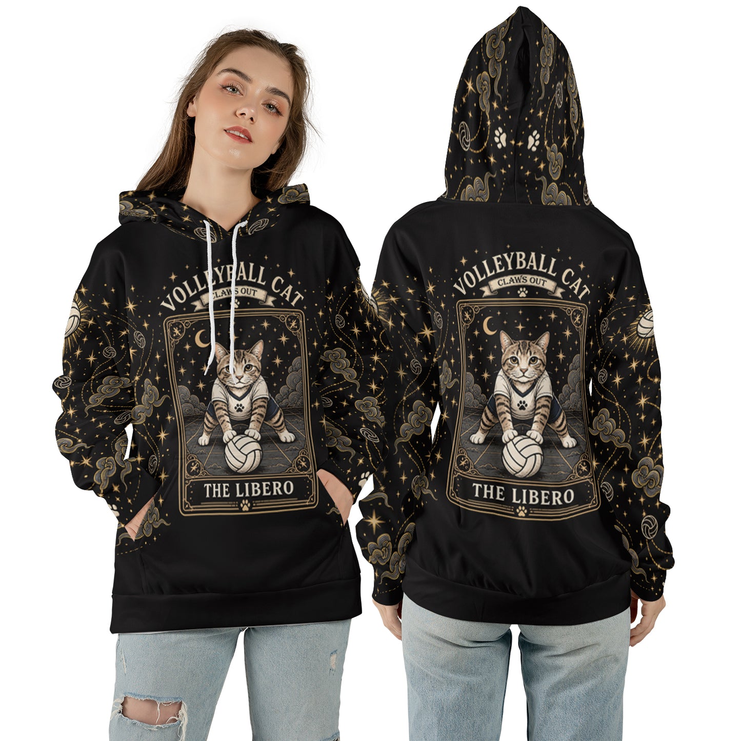 Libero Volleyball Hoodie – Claws Out Cat