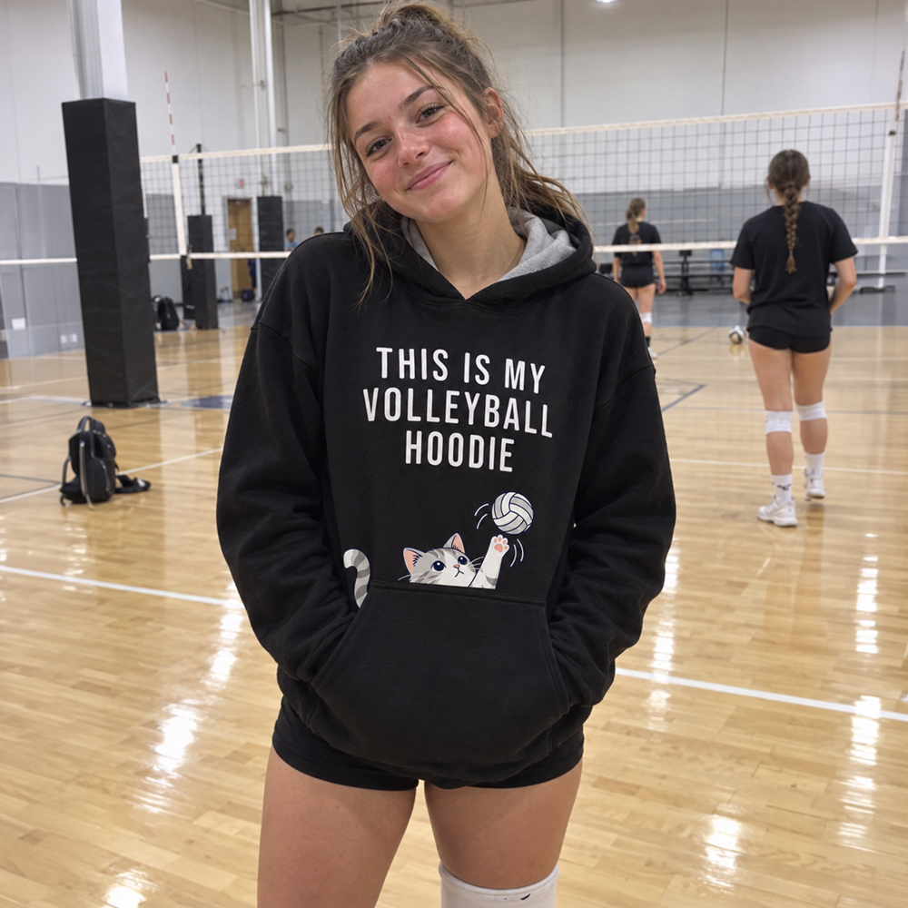 Volleyball Hoodie – Pocket Cat