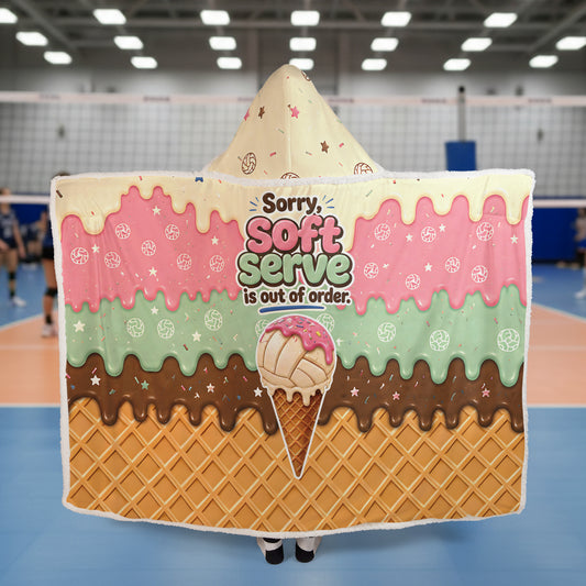 Volleyball Plush Sherpa Cloak - Soft Serve - White Binding