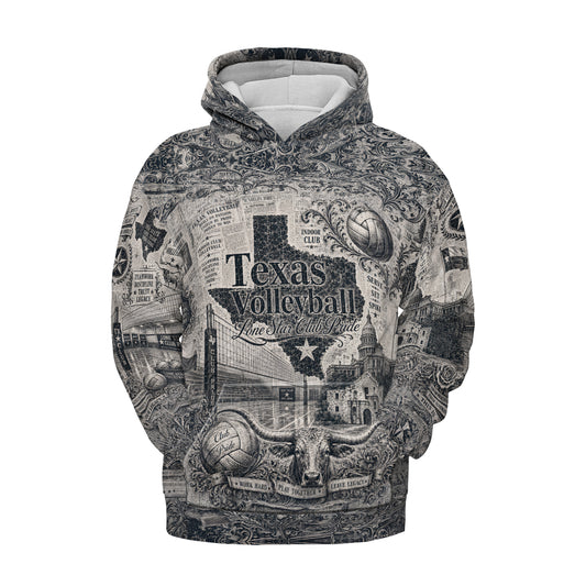 Texas Volleyball Hoodie – Lone Star Club Season All-Over Print | S–5XL
