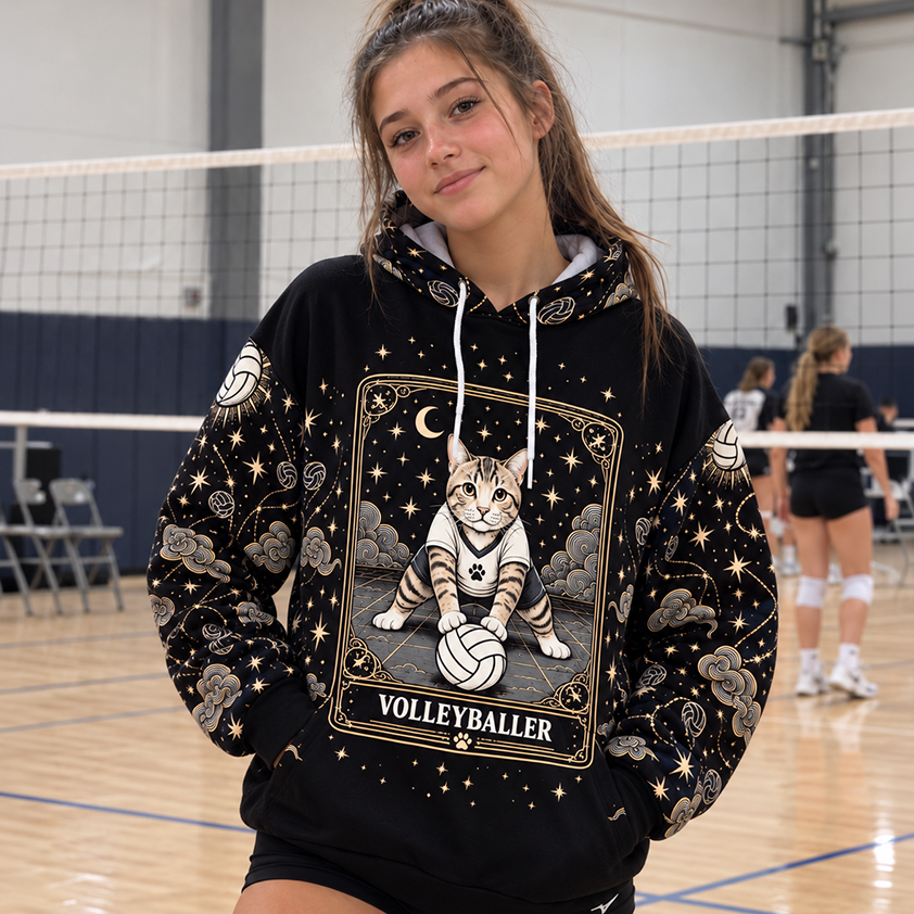 Volleyballer Hoodie – Cosmic Cat
