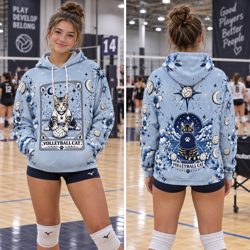 Volleyball Cat Hoodie
