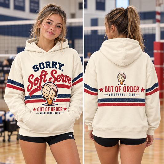 Volleyball Hoodie – Soft Serve Out of Order Volleyball Club