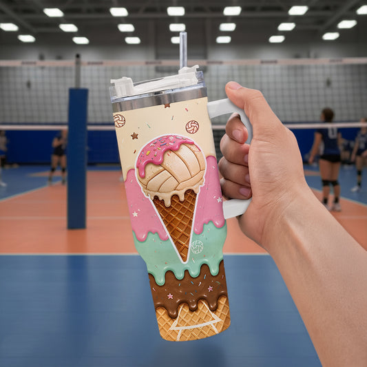 Volleyball Tournament Tumbler 40oz - Soft Serve (Made in US)