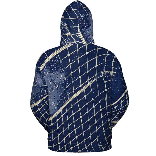 Volleyball Hoodie – Net Splash, Royal Blue & Cream | S–5XL