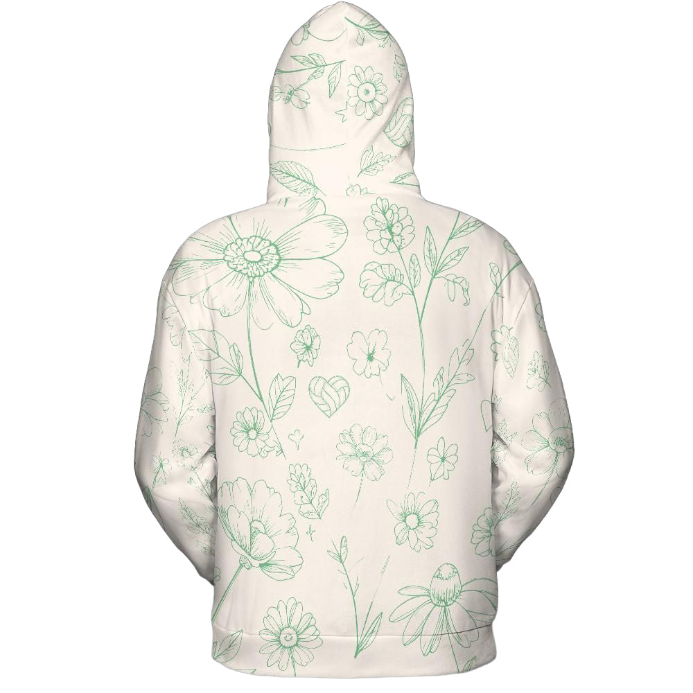 Volleyball Hoodie – Boho Floral Art Print | S–5XL