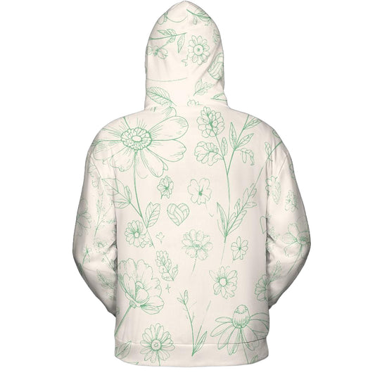 Volleyball Hoodie – Boho Floral Art Print | S–5XL